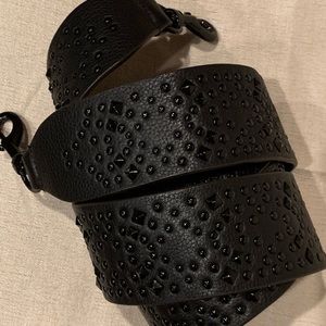 Rebecca Minkoff Black/Black Studs Guitar Strap